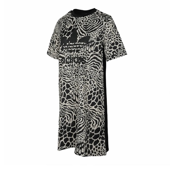 Adidas Women's Plus Animal Print Faux Wrap Dress Pink Size 2X